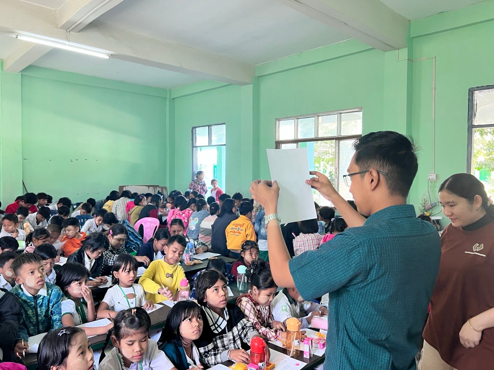 Education session with children in a classroom in Myanmar