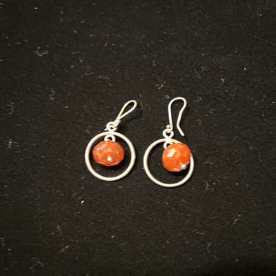 Carnelian Sterling Silver Earrings India