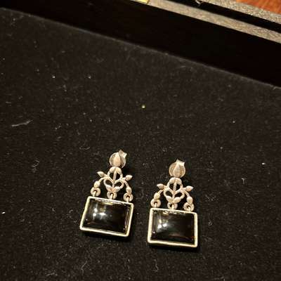 Sterling Silver Onyx Stud Earrings India