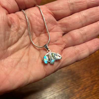 Sterling Silver and Abalone Elephant Necklace Thailand