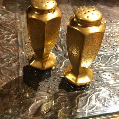 Vintage Gold Salt Pepper Shakers - View 1