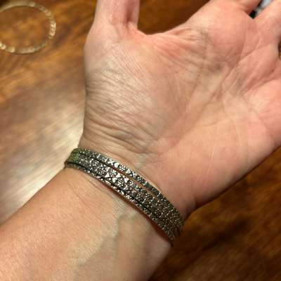 Light Sterling Silver Bangles India, 2.5 in Wide