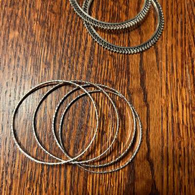 Spiney and Light Sterling Silver Bangles India 2.5 in Wide